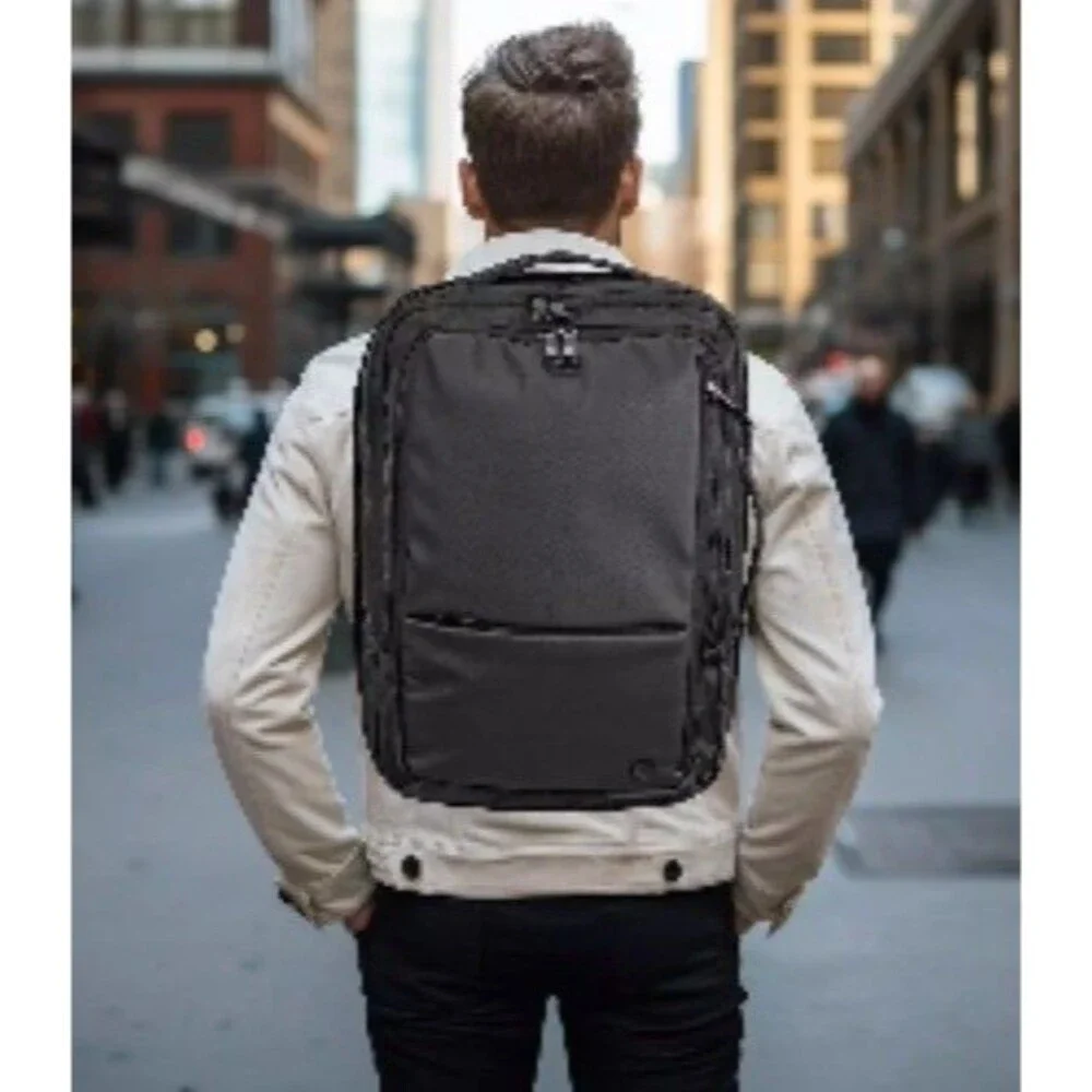 Primo Weekender Laptop Bag Black USB Travel Business Backpack Briefcase Luggage
